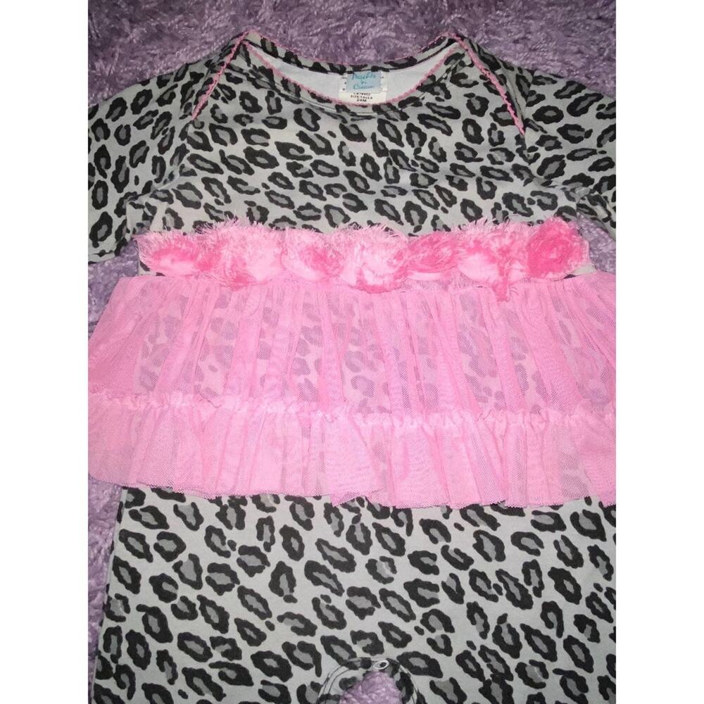 24m Peaches 'n Cream Baby Girls Boutique Skirted Leopard Print Tutu Romper - Picture 3 of 5